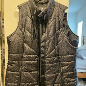 Black Cheetah print Puffer vest